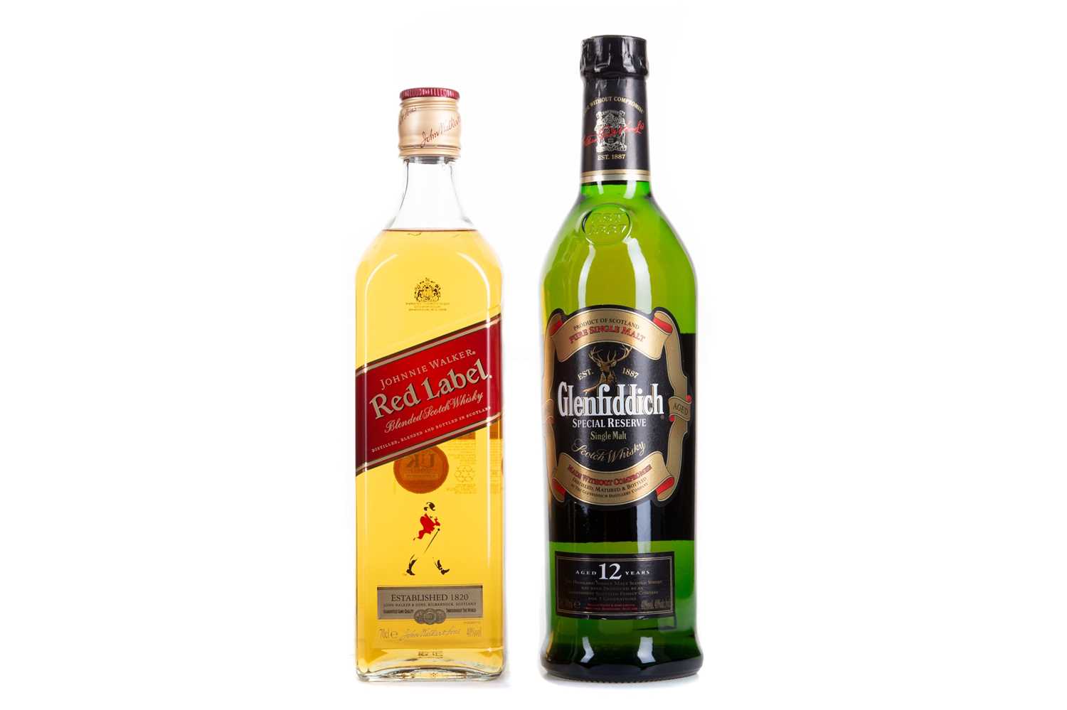 Lot 90 - GLENFIDDICH 12 YEAR OLD SPECIAL RESERVE AND JOHNNIE WALKER RED LABEL