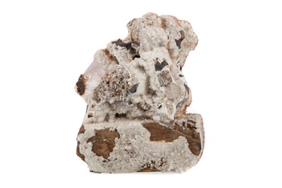 Lot 737 - A SOUTH AFRICAN INESITE WITH CLEAR CALCITE AND MANGANESE MINERAL SPECIMEN