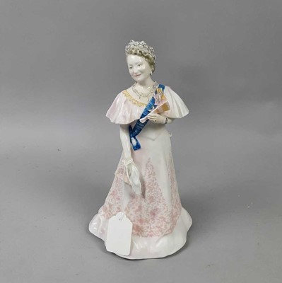 Lot 364 - A ROYAL WORCESTER FIGURE OF H.M THE QUEEN MOTHER