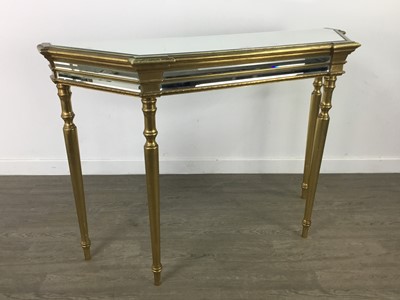 Lot 349 - A GILT CONSOLE TABLE WITH MIRROR