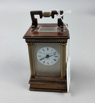 Lot 430 - A CARRIAGE CLOCK AND A SAND TIMER