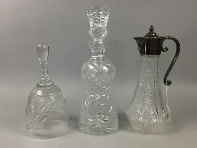 Lot 433 - A CRYSTAL CLARET JUG AND OTHER CRYSTAL