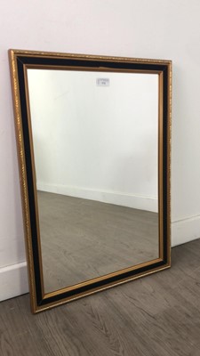 Lot 374 - A MODERN WALL MIRROR AND FOUR FRAMED PRINTS