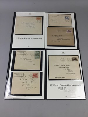 Lot 460 - TWO HARRINGTON AND BYRNE FOLDERS OF 1943 JERSEY WARTIME FIRST DAY COVERS