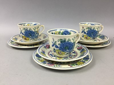 Lot 466 - A MASON'S REGENCY TEA SERVICE AND CRYSTAL GLASSES