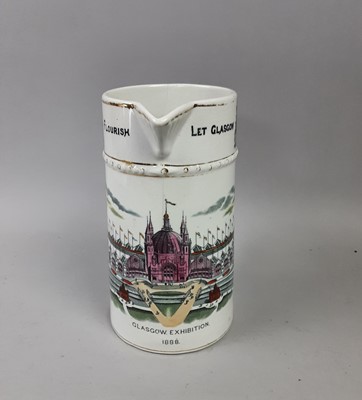 Lot 443 - A GLASGOW EXHIBITION 1888 JUG AND OTHER CERAMICS