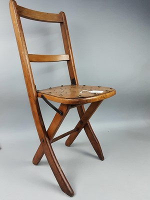Lot 445 - A CHILD'S FOLDING CHAIR