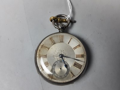 Lot 447 - A SILVER FOB WATCH