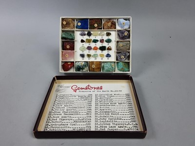 Lot 449 - A SET OF AFRICAN GEMSTONES, DRINKS BARREL AND RAZORS