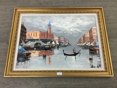 Lot 454 - THE GRAND CANAL VENICE, A CONTINENTAL SCHOOL OIL