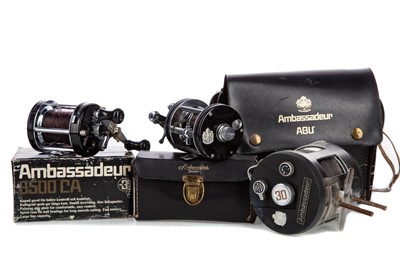 Lot 1655 - THREEE ABU AMBASSADEUR FISHING REELS