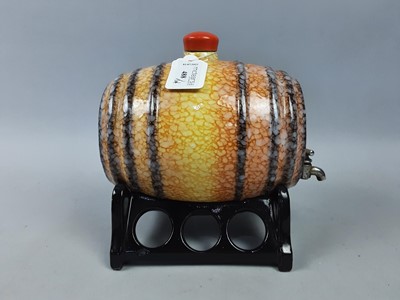 Lot 488 - CERAMIC SPIRIT BARREL, ALONG WITH OTHER WHISKY EPHEMERA