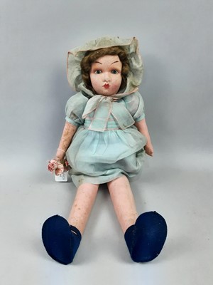 Lot 497 - A VINTAGE PAINTED FABRIC DOLL
