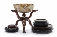 Lot 802 - 1920s JAPANESE SATSUMA BOWL with scalloped rim,...