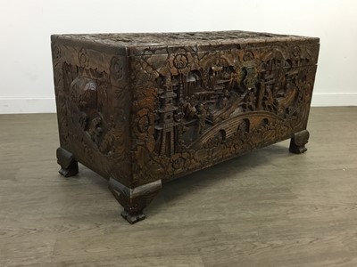 Lot 507 - A CHINESE CARVED CAMPHORWOOD CHEST
