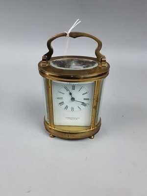 Lot 510 - A GARRARD & CO BRASS CARRIAGE CLOCK
