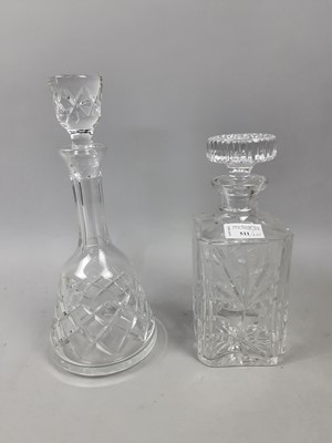 Lot 511 - TWO CRYSTAL DECANTERS AND VARIOUS CERAMICS
