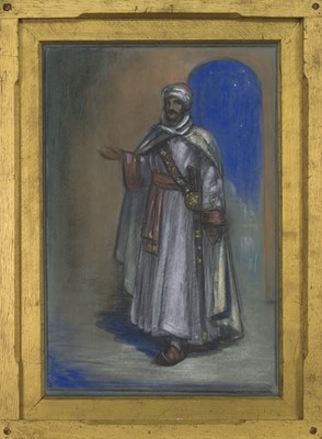 Lot 389 - NORTH AFRICAN FIGURE, A PASTEL BY FREDERICK WILLIAM GEORGE