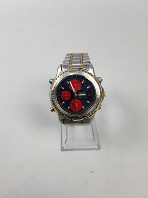 Lot 520 - A SEIKO CHRONOGRAPH SPORTS 150 STAINLESS STEEL WRIST WATCH