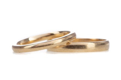Lot 1252 - TWO GOLD WEDDING BANDS