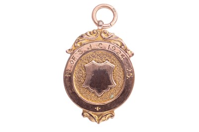 Lot 1665 - N. OF S.J.C. NINE CARAT GOLD MEDAL AWARDED TO HUGH MACLEOD