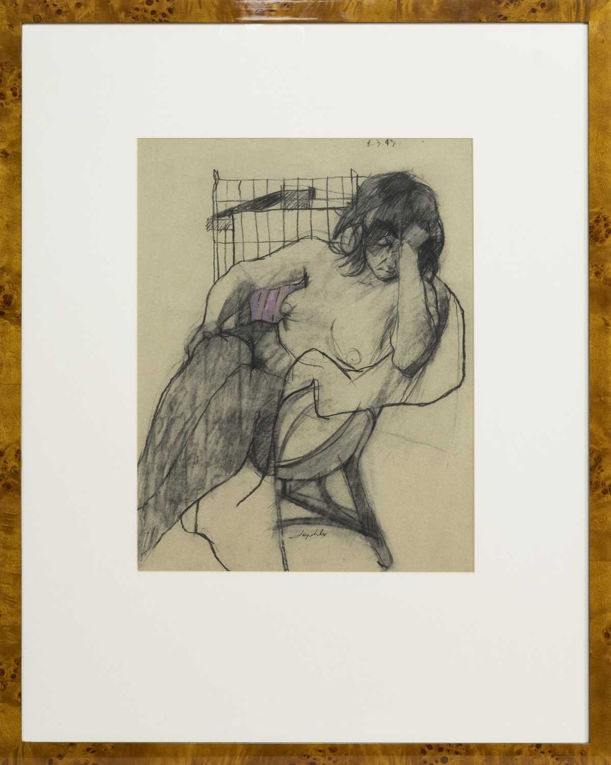 Lot 42 - STEADED NUDE, A MIXED MEDIA BY JACQUELINE ORR