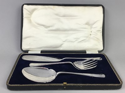 Lot 64 - A PAIR OF SILVER FRUIT SPOONS BY WILLIAM COMYNS AND OTHER SILVER