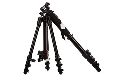 Lot 645 - A MANFROTTO BEFREE TRIPOD AND A CALUMET MONOPOD