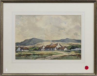 Lot 262 - CONNEMARA COTTAGES, A WATERCOLOUR BY KENNETH STEEL