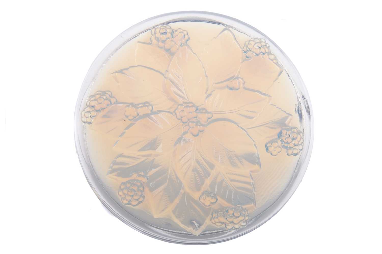 Lot 295 - AN OPALESCENT GLASS COASTER IN THE MANNER OF VERLYS