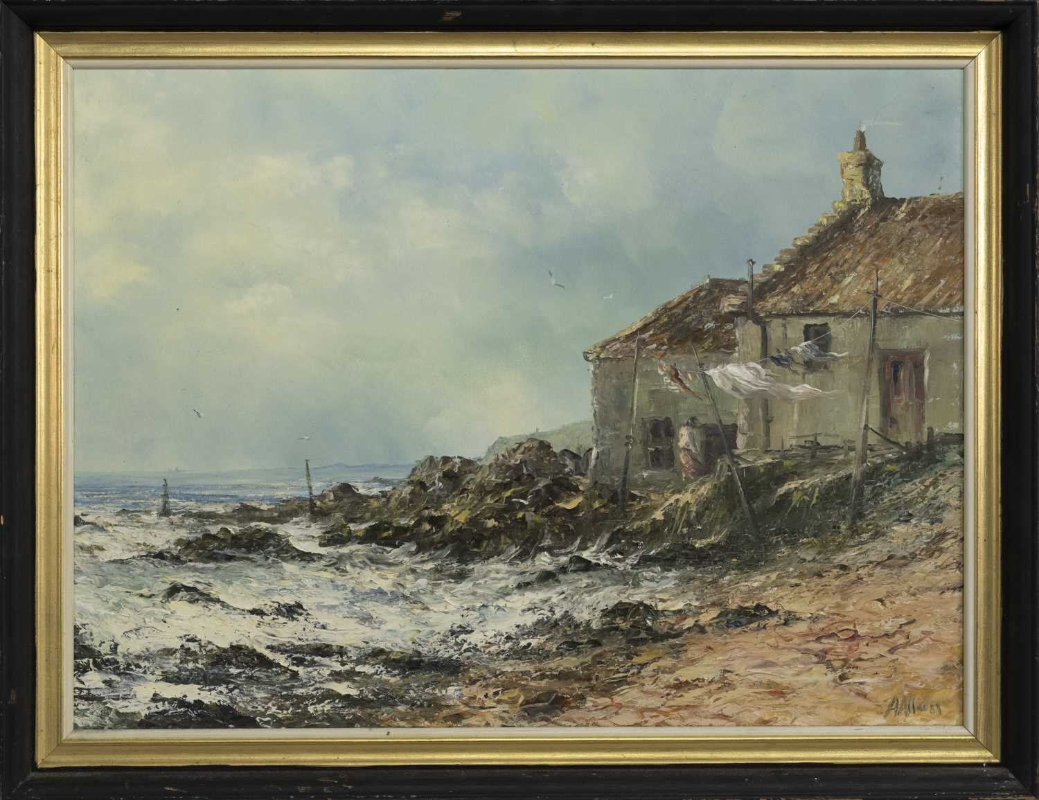 Lot 36 - ON THE EAST COAST, AN OIL BY ALFRED ALLAN
