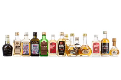 Lot 184 - 14 ASSORTED JAPANESE WHISKY MINIATURES - INCLUDING SUNTORY SPECIAL RESERVE
