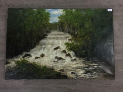 Lot 276 - FALLS OF CLYDE, LANARK, AN OIL BY W COCHRANE