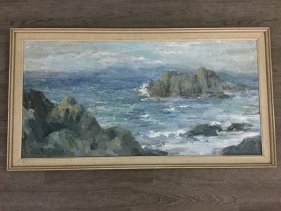 Lot 283 - COASTAL SCENE, AN OIL BY J MCBROOM