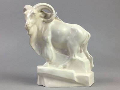 Lot 595 - A WEDGWOOD WHITE GLAZED CERAMIC GOAT