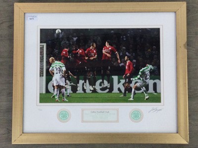 Lot 1673 - CELTIC F.C. VS. MAN. UTD. F.C., SHUNSUKE NAKAMURA FREE KICK, SIGNED LTD. ED. PRINT