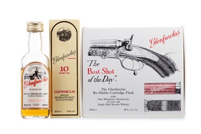 Lot 220 - GLENFARCLAS "BEST SHOT OF THE DAY" 10 YEAR OLD MINIATURE SET WITH ADDITIONAL 10 YEAR OLD MINI