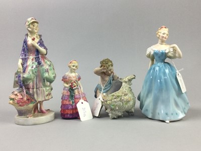 Lot 205 - A ROYAL DOULTON FIGURE OF 'PHYLLIS' AND FOUR OTHER FIGURES