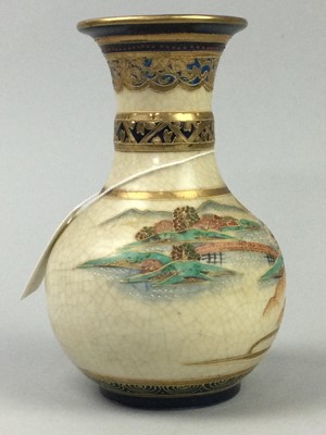 Lot 210 - A PAIR OF JAPANESE CRACKLEGLAZE VASES AND OTHER CERAMICS