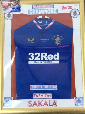 Lot 1679 - FASHION SAKALA SIGNED RANGERS SHIRT