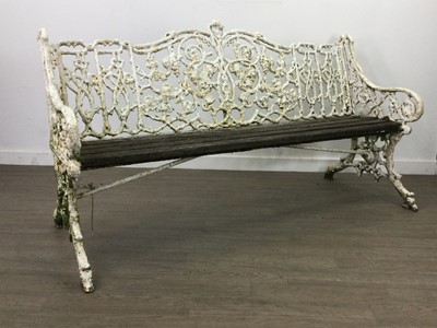 Lot 806 - A 19TH CENTURY CAST IRON GARDEN BENCH BY COALBROOKDALE