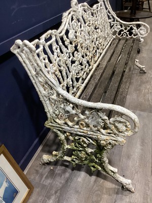Lot 806 - A 19TH CENTURY CAST IRON GARDEN BENCH BY COALBROOKDALE