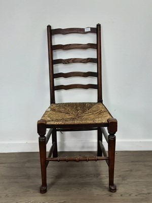 Lot 214 - THREE LADDER BACK SINGLE CHAIRS