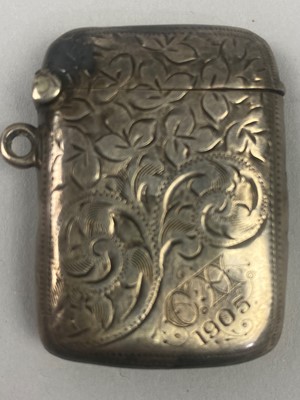 Lot 227 - THREE SILVER CIGARETTE CASES AND A VESTA CASE