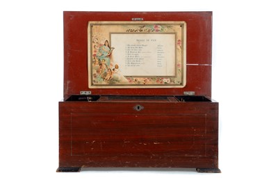 Lot 694 - A LATE 19TH CENTURY SWISS MUSIC BOX