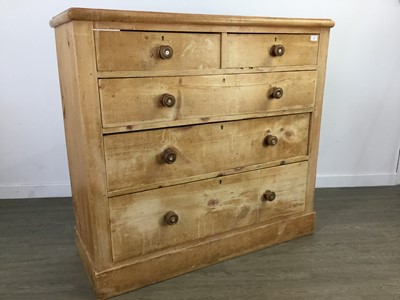 Lot 192 - A VICTORIAN PINE CHEST OF DRAWERS