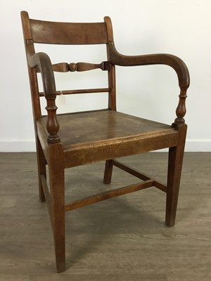 Lot 186 - A VICTORIAN SMOKERS BOW ELBOW CHAIR