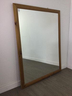 Lot 190 - A PINE WALL MIRROR AND TWO OTHER MIRRORS