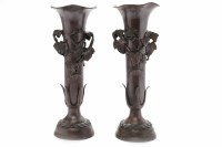 Lot 871 - PAIR OF EARLY 20TH CENTURY JAPANESE BRONZE...