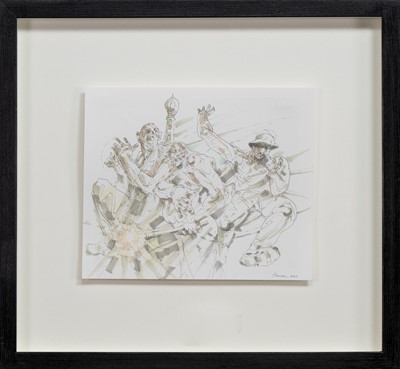 Lot 121 - BABYLON (STUDY), A MIXED MEDIA BY PETER HOWSON
